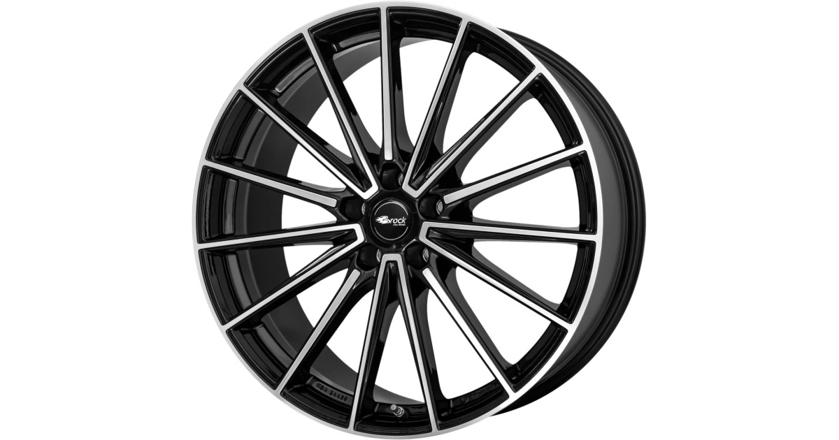 Jante Alu Brock B43 Gloss Black Full Polished 8,5x20 5x112 ET35 , Alésage 66.6