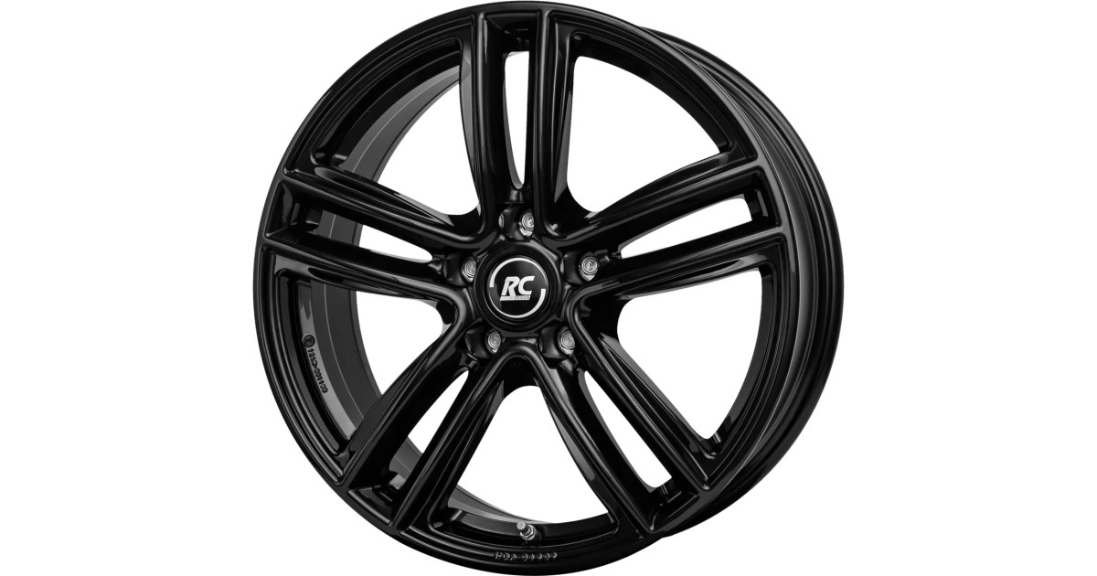 Jante Alu RC Design RC27 Gloss Black 6x16 5x100 ET38  , Alésage 57.1