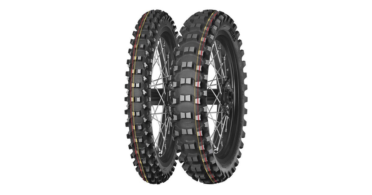 MITAS TERRA FORCE-MX SM RED/ YELLOW Front 70/ 100-14 40M TT , Soft/ Medium , NHS