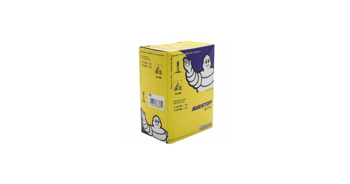 Chambres à air, Michelin 16 MG Valve TR4 (110/ 90-16, 120/ 80-16) vanne droite
