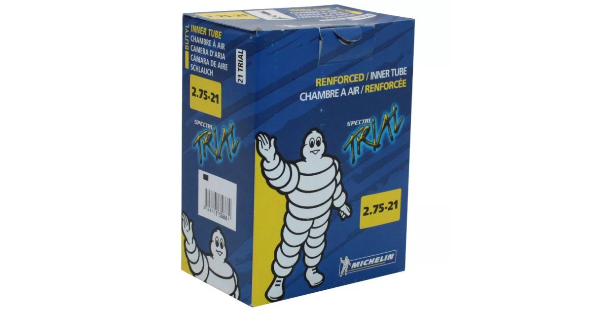 Chambres à air, Michelin,  21 , Trial renforcé 2,2mm , Valve TR4