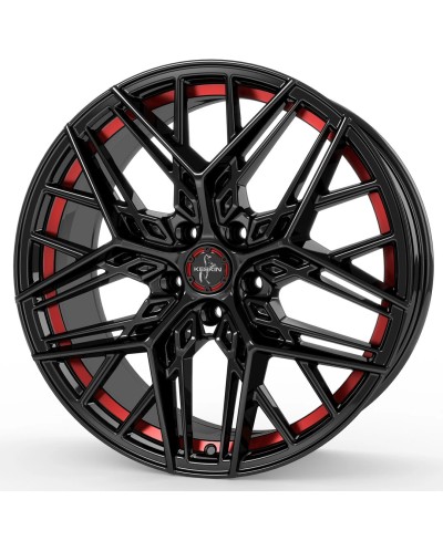 Jante ALU, Keskin Tuning KT25 Pearl BLACK PAINTED RED INSIDE 8.5x20 5/ 112 ET42, Alésage 66.6
