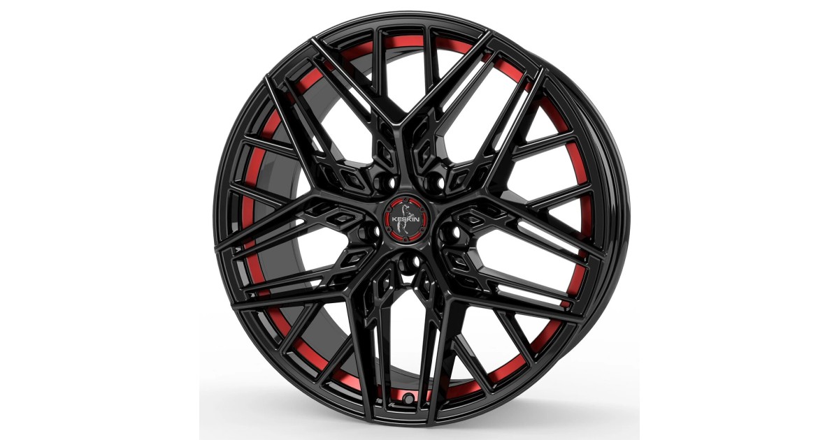 Jante ALU, Keskin Tuning KT25 Pearl BLACK PAINTED RED INSIDE 8.5x20 5/ 112 ET42, Alésage 66.6