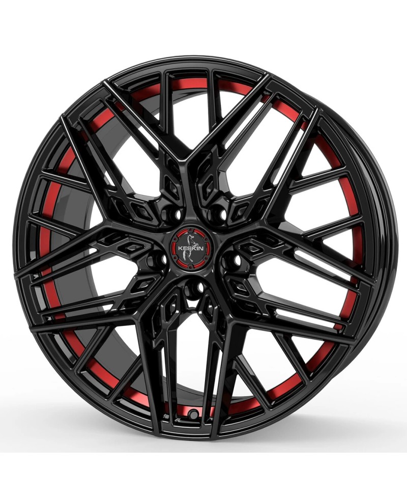 Jante ALU, Keskin Tuning KT25 Pearl BLACK PAINTED RED INSIDE 8.5x20 5/ 108 ET40, Alésage 72.6