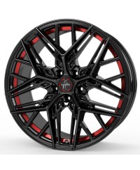 Jante ALU, Keskin Tuning KT25 Pearl BLACK PAINTED RED INSIDE 8.5x20 5/ 108 ET40, Alésage 72.6