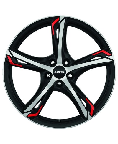 Jante ALU, Ronal R62 RED JETBLACK-MATT- FRONT POLISH 8X19 5/ 112 ET45, Alésage 76