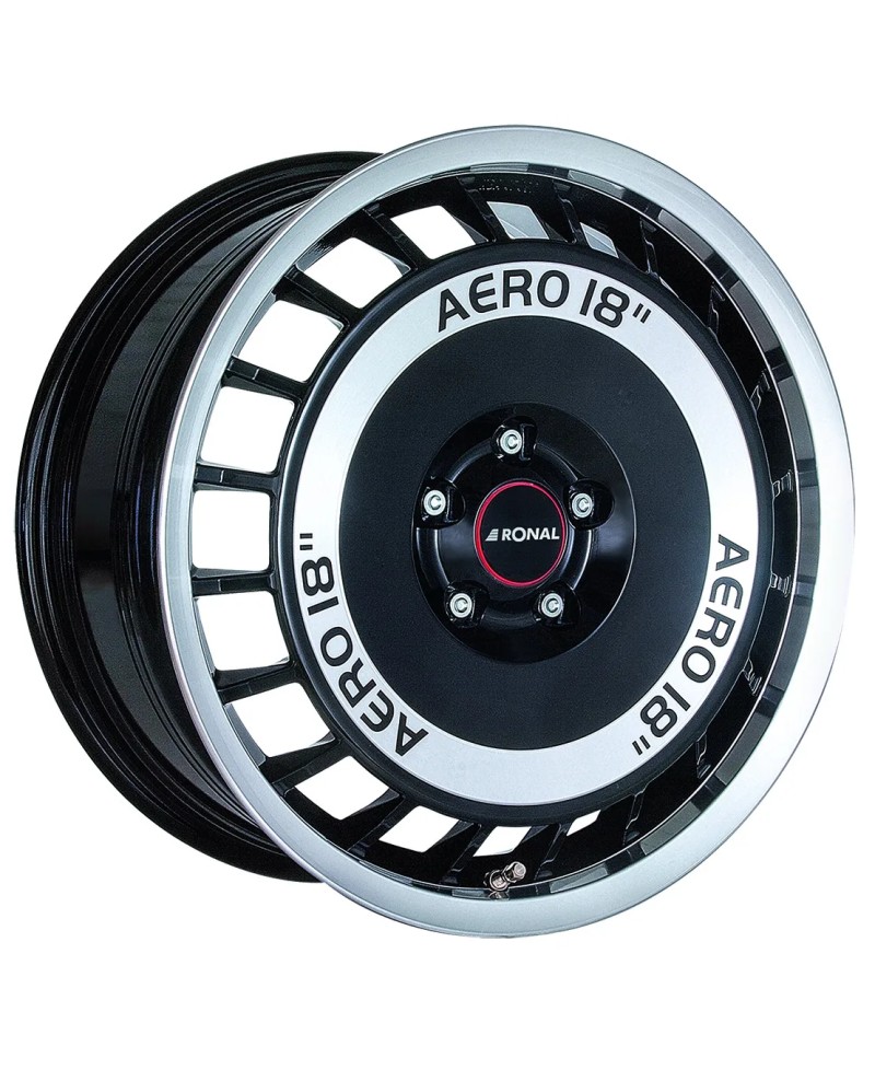 Jante ALU, Ronal R50 AERO Noir poli 8X18 5/ 100 ET35, Alésage 68