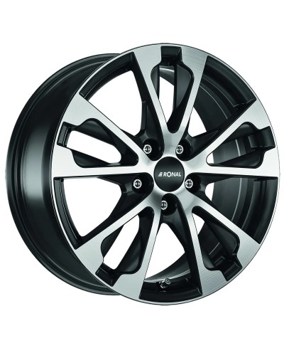 Jante ALU, Ronal R61 Jetblack-matt-front polish 7.5X17 5/ 108 ET55, Alésage 76