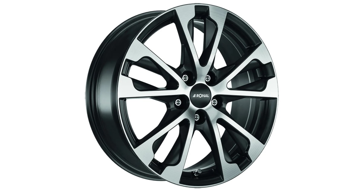 Jante ALU, Ronal R61 Jetblack-matt-front polish 7.5X17 5/ 108 ET55, Alésage 76