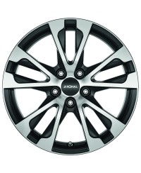 Jante ALU, Ronal R61 Jetblack-matt-front polish 7.5X17 5/ 108 ET55, Alésage 76