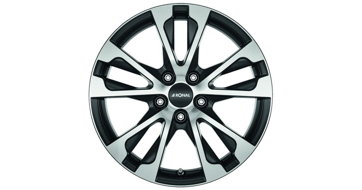 Jante ALU, Ronal R61 Jetblack-matt-front polish 7.5X17 5/ 108 ET55, Alésage 76