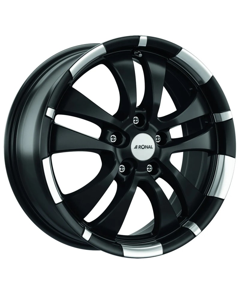 Jante ALU, Ronal R59 Jetblack matt (Contour poli) 7.5X18 5/ 112 ET50, Alésage 76
