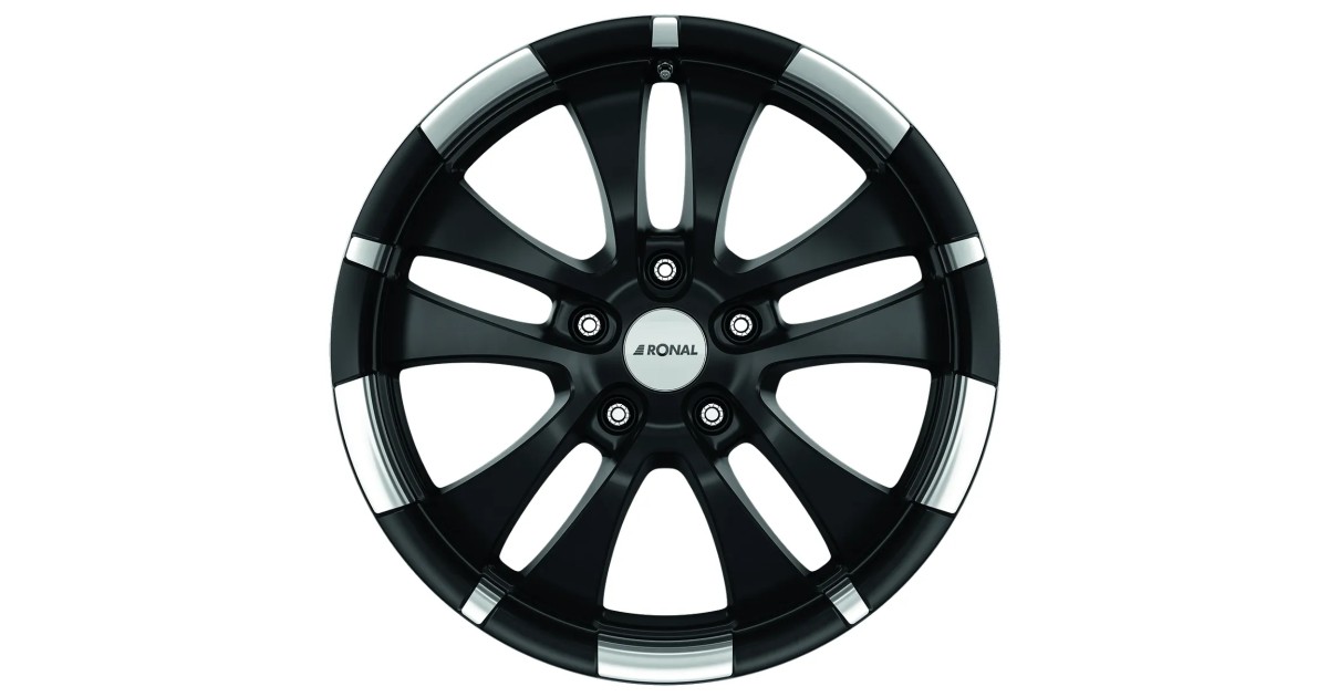 Jante ALU, Ronal R59 Jetblack matt (Contour poli) 7.5X18 5/ 112 ET50, Alésage 76