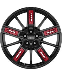 Jante ALU, Ronal R67 Red Left Jetblack  8X18 5/ 112 ET50, Alésage 76