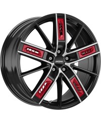 Jante ALU, Ronal R67  Red Left Jetblack , Front Polish 8X18 5/ 112 ET40, Alésage 76
