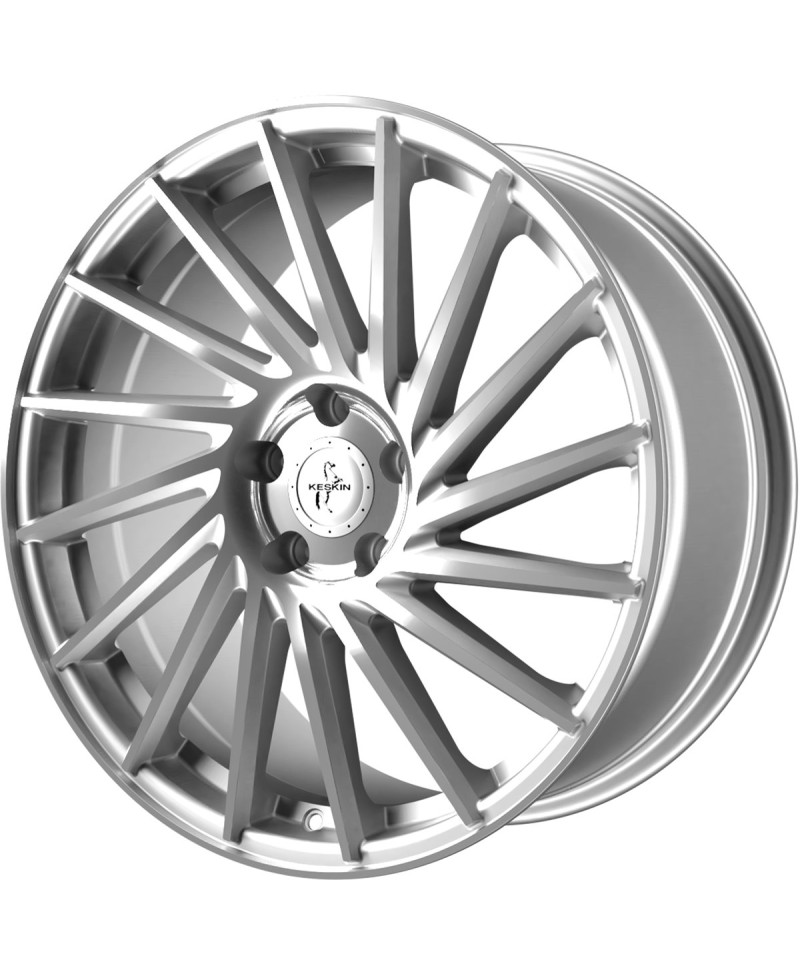 KESKIN KT17 Hurricane silver front polish 8,5x19 5/ 112 ET30 , Alésage 72,6