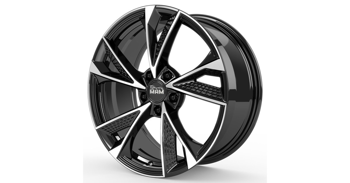 Jante ALU, MAM RS6 BLACK FRONT POLISH 8x18 5/ 112 ET45, Alésage 66.6