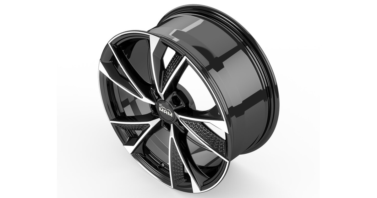 Jante ALU, MAM RS6 BLACK FRONT POLISH 8x18 5/ 112 ET45, Alésage 66.6