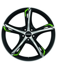 Jante ALU, Ronal R62 GREEN JETBLACK-MATT-FRONT POLISH 8.5X20 5/ 108 ET40, Alésage 76