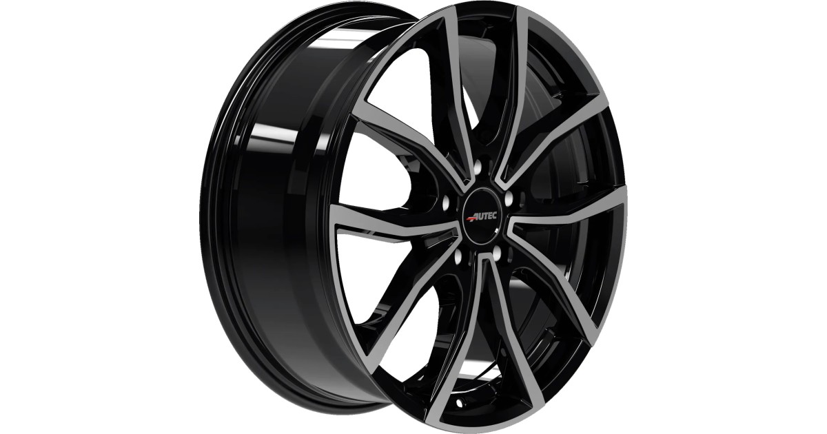 Jante Alu Autec Vidron Noir , Face polie 7,5x19 5x108 ET42 , Alésage 65.1