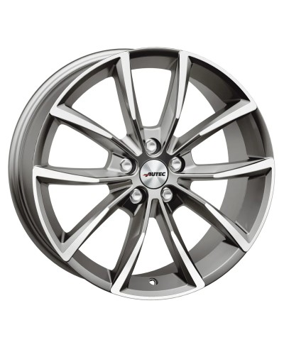 Jante Alu Autec Astana Titanium Silver Polished 8x18 5x108 ET55 , Alésage 63.4