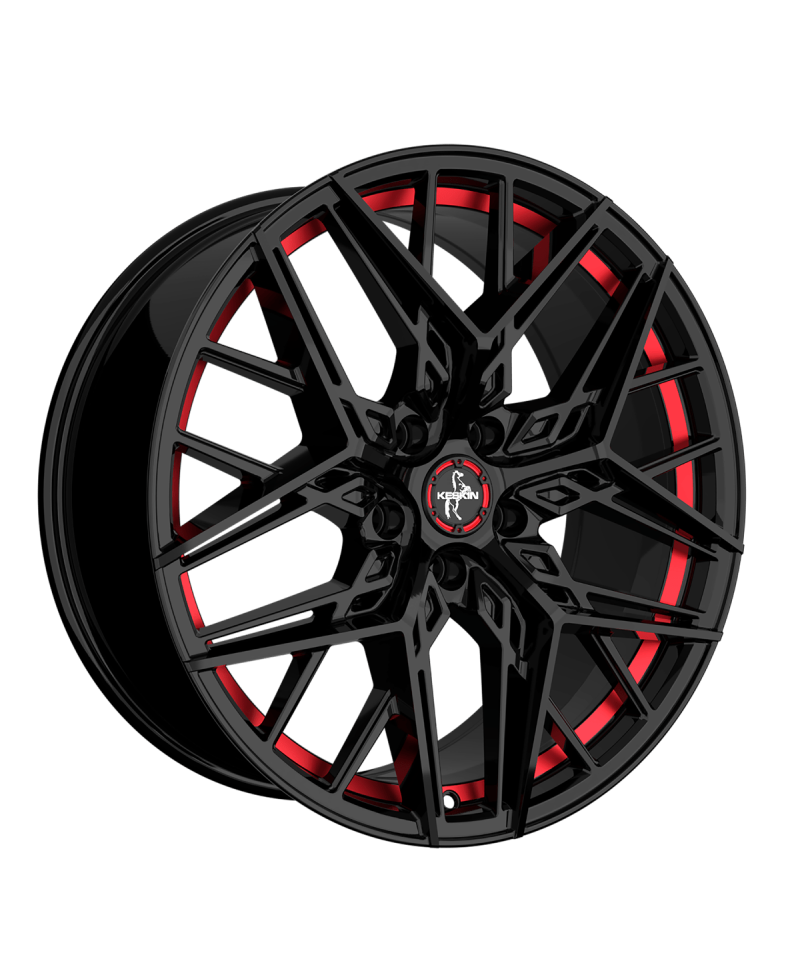 Jante ALU, Keskin Tuning KT25 BLACK PAINTED RED INSIDE 5/112 ET45, Alésage 66.6