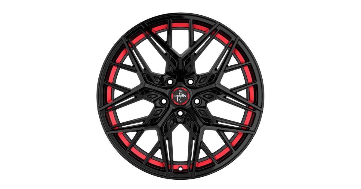 Jante ALU, Keskin Tuning KT25 BLACK PAINTED RED INSIDE 5/112 ET45, Alésage 66.6