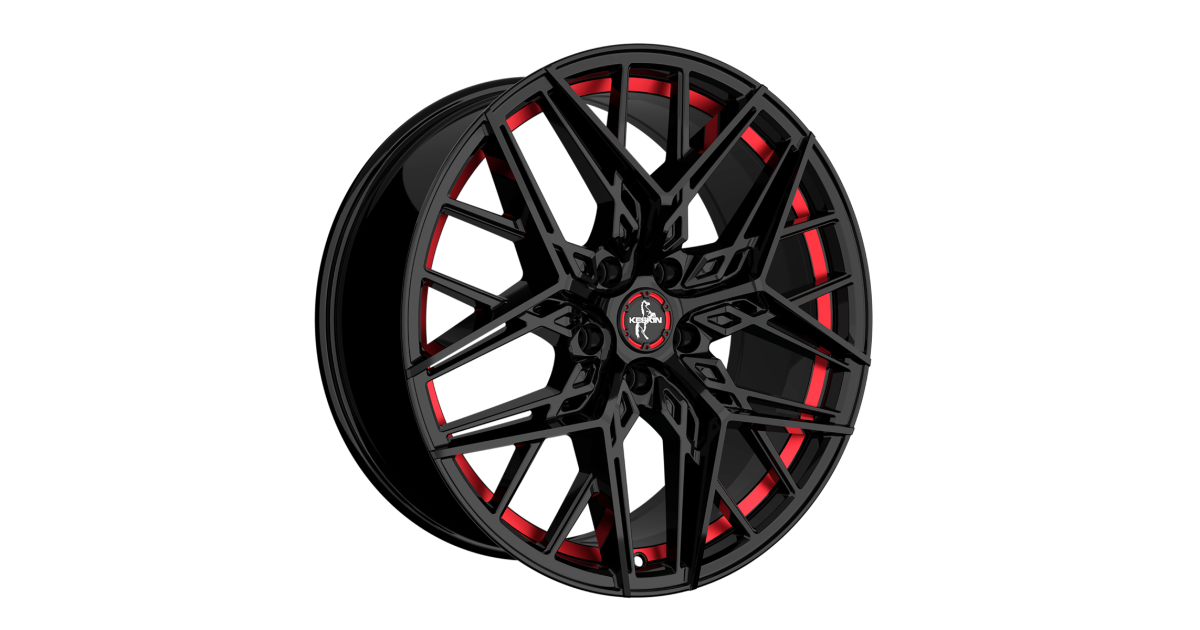 Jante ALU, Keskin Tuning KT25 BLACK PAINTED RED INSIDE 5/114.3 ET35, Alésage 72.6