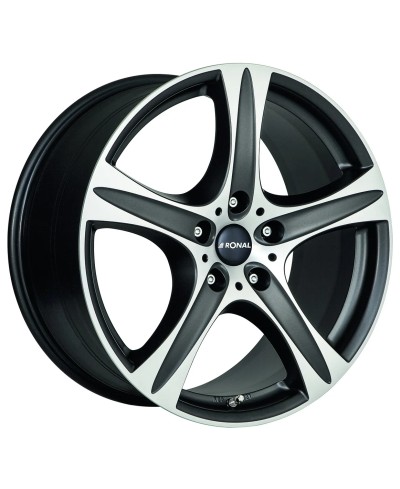 Jante ALU, Ronal R55 SUV Noir mat / Face polie 8.5X18 5/ 130 ET43, Alésage 84.1