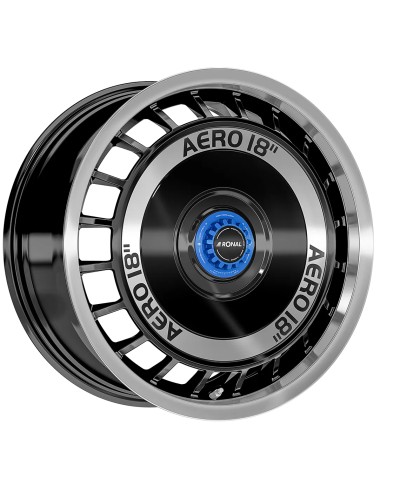 Jante ALU, Ronal R50 REV-M BLACK FRONT POLISHED 8X18 5/ 120 ET50 , Alésage 65.1