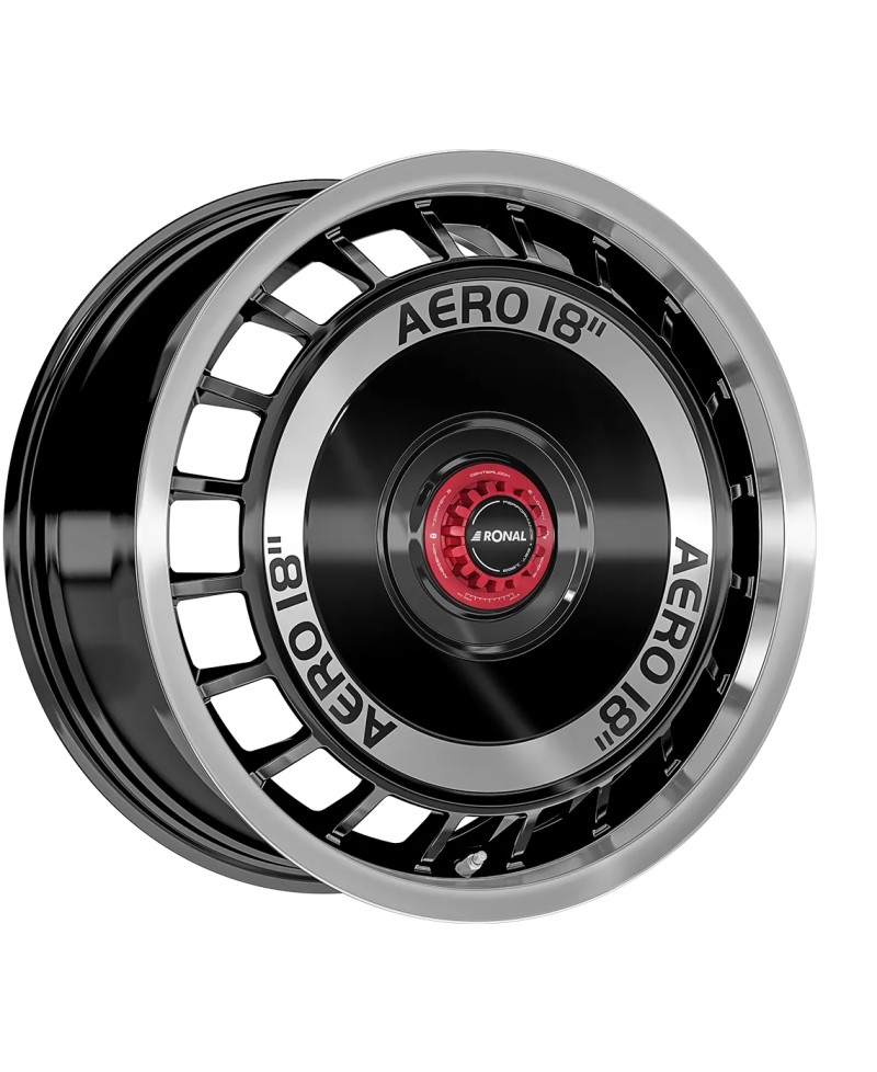 Jante ALU, Ronal R50 REV-R BLACK FRONT POLISHED 8X18 5/ 120 ET50, Alésage 65.1