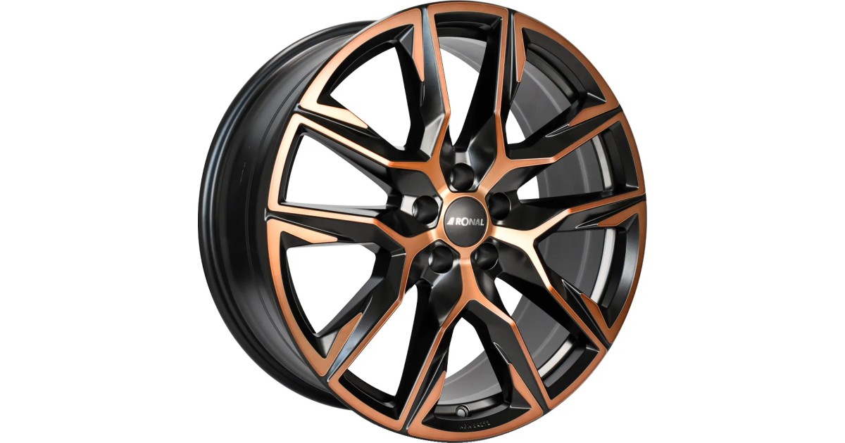 Jante ALU, Ronal R71 Jetblack-copper matt 9.5X21 5/ 114.3 ET40 , Alésage 76