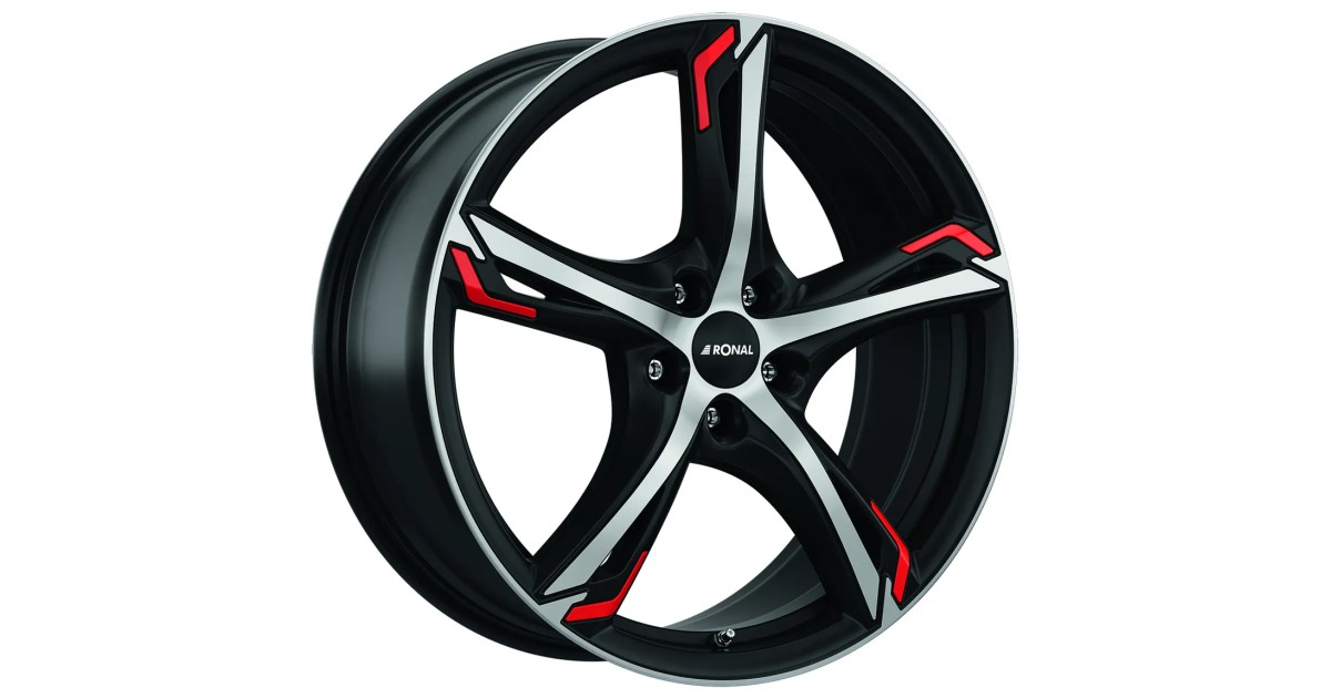 Jante ALU, Ronal R62 Red Jetblack-Face polie 7.5X18 5/ 112 ET35 , Alésage 76