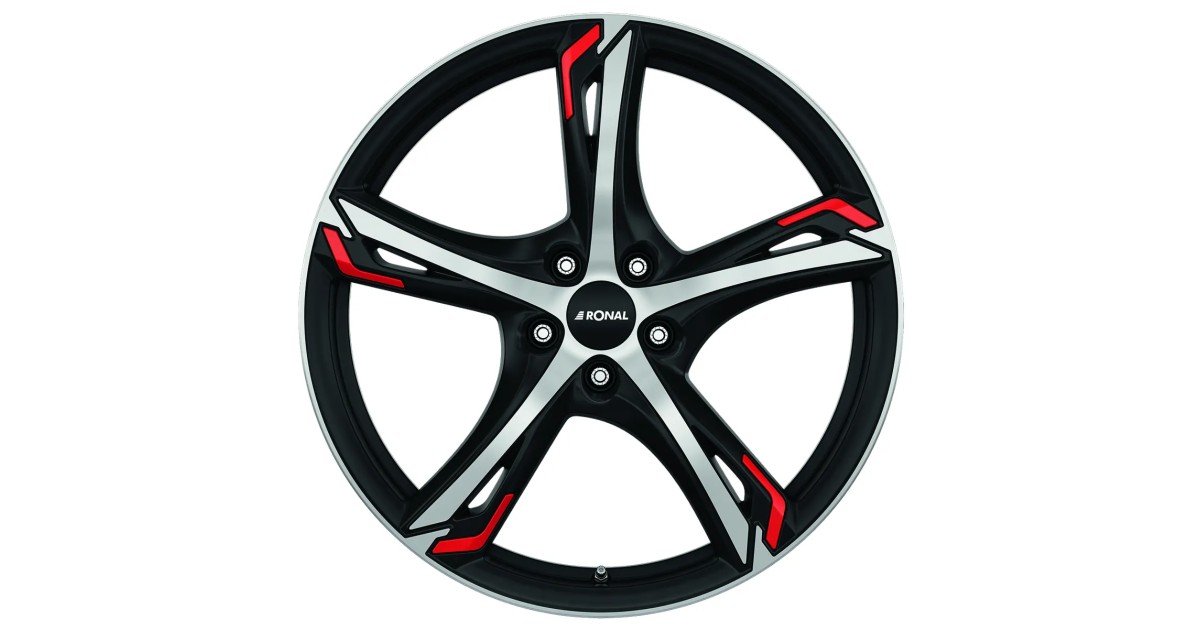 Jante ALU, Ronal R62 Red Jetblack-Face polie 7.5X18 5/ 112 ET35 , Alésage 76