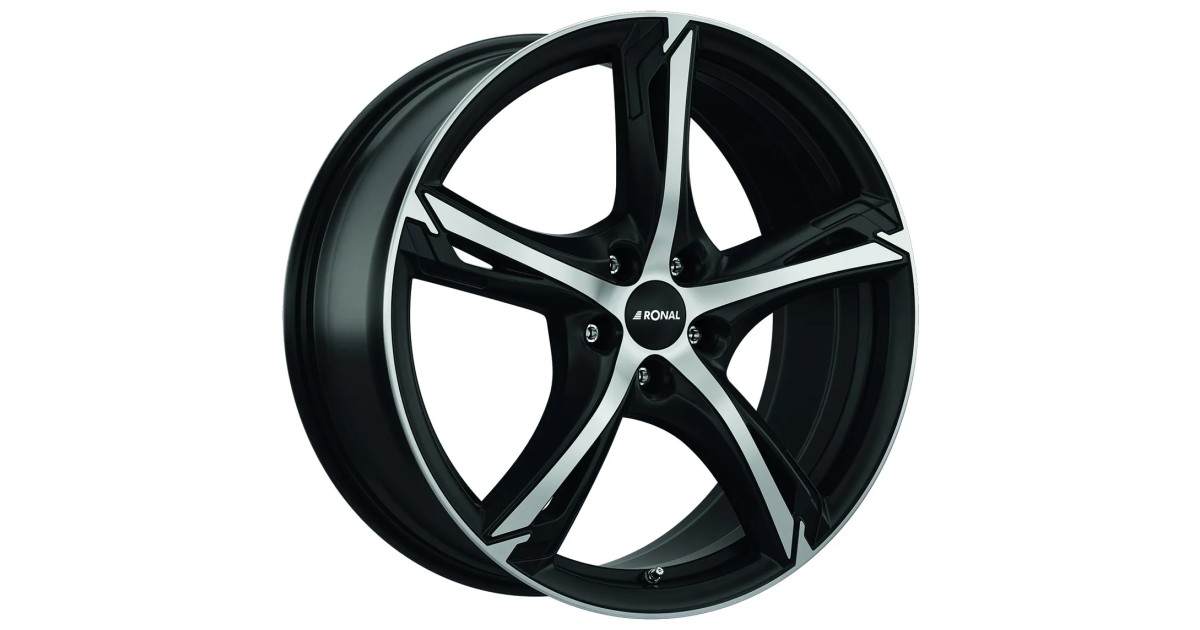 Jante ALU, Ronal R62 Jetblack-matt , Face polie 7.5X18 5/ 114.3 ET45 , Alésage 82