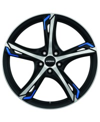 Jante ALU, Ronal R62 BLUE JETBLACK-MATT-FRONT POLISH 7.5X18 5/ 114.3 ET45 , Alésage 82