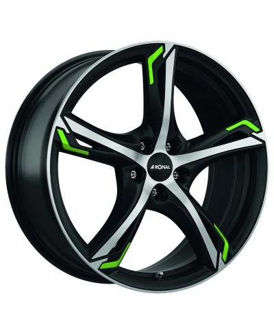 Jante ALU, Ronal R62 Green Jetblack mat-Face polie 7.5X18 5/114.3 ET45 , Alésage 82