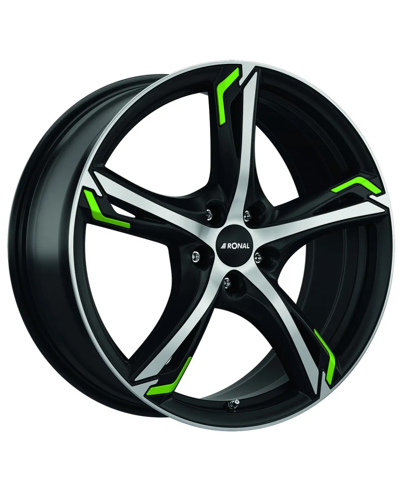 Jante ALU, Ronal R62 Green Jetblack mat-Face polie 7.5X18 5/114.3 ET45 , Alésage 82