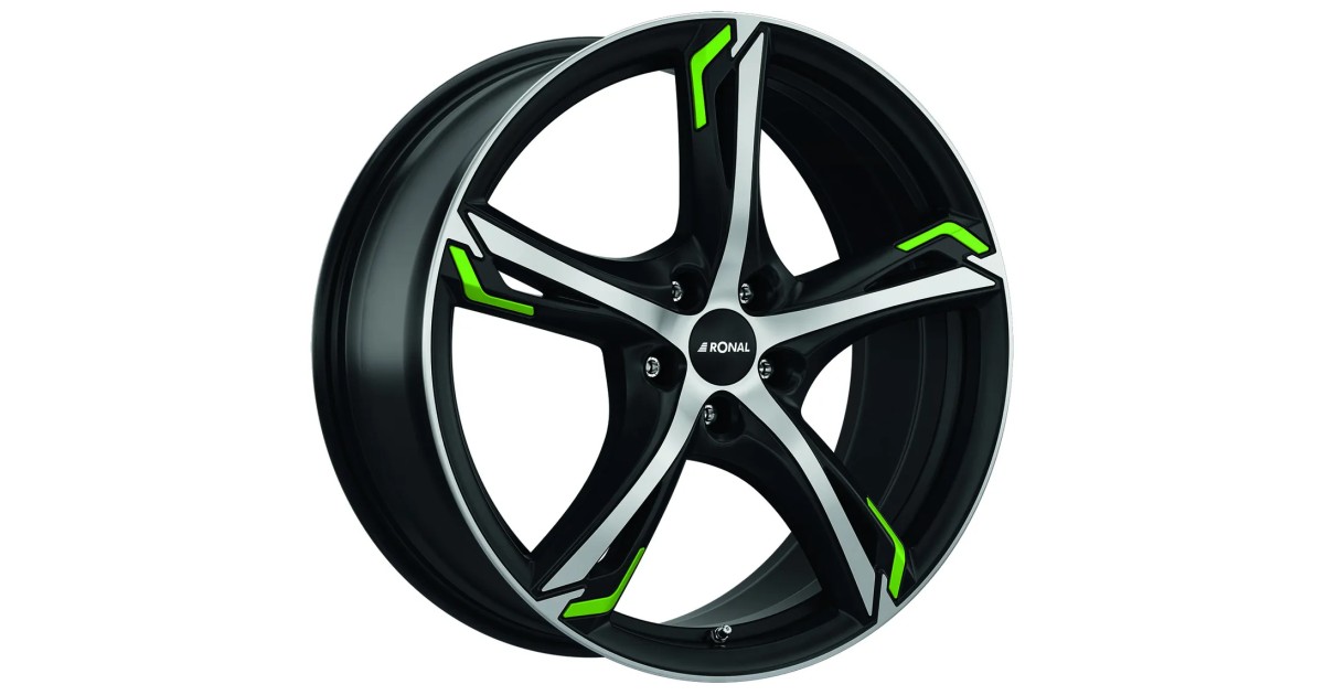 Jante ALU, Ronal R62 Green Jetblack mat-Face polie 7.5X18 5/114.3 ET45 , Alésage 82