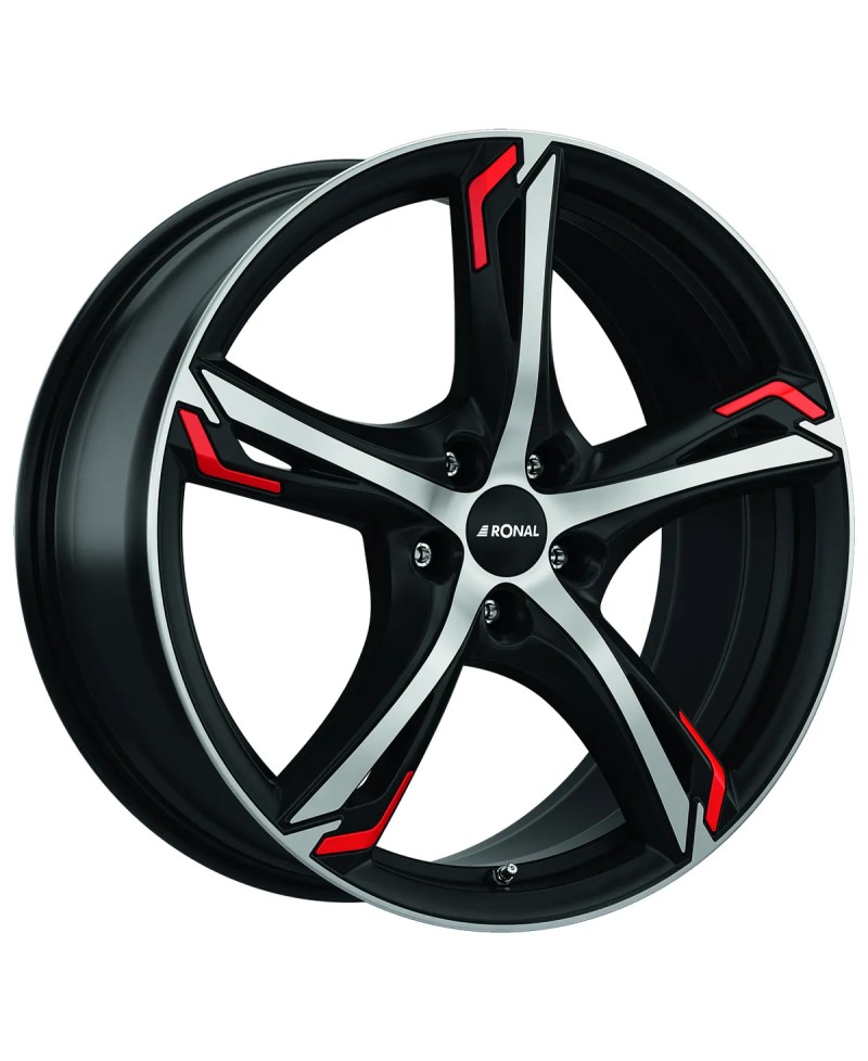 Jante ALU, Ronal R62 Red Jetblack Matt-Face polie 7.5X18 5/ 114.3 ET45, Alésage 82