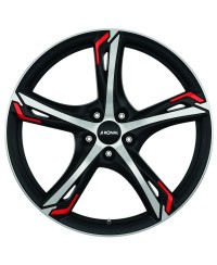 Jante ALU, Ronal R62 Red Jetblack Matt-Face polie 7.5X18 5/ 114.3 ET45, Alésage 82