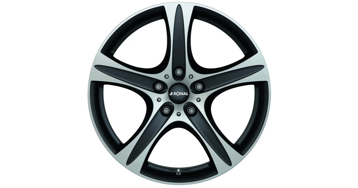 Jante ALU, Ronal R55 SUV Noir mat , Face polie 8.5X18 5/ 120 ET45, Alésage 65.1