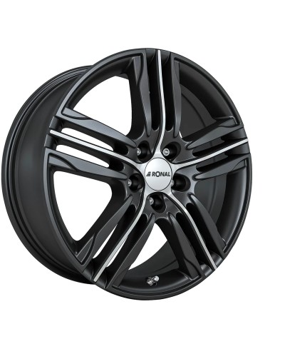 Jante ALU, Ronal R57 Matt black-Front polished 7.5X17 5/ 120 ET45, Alésage 65.1