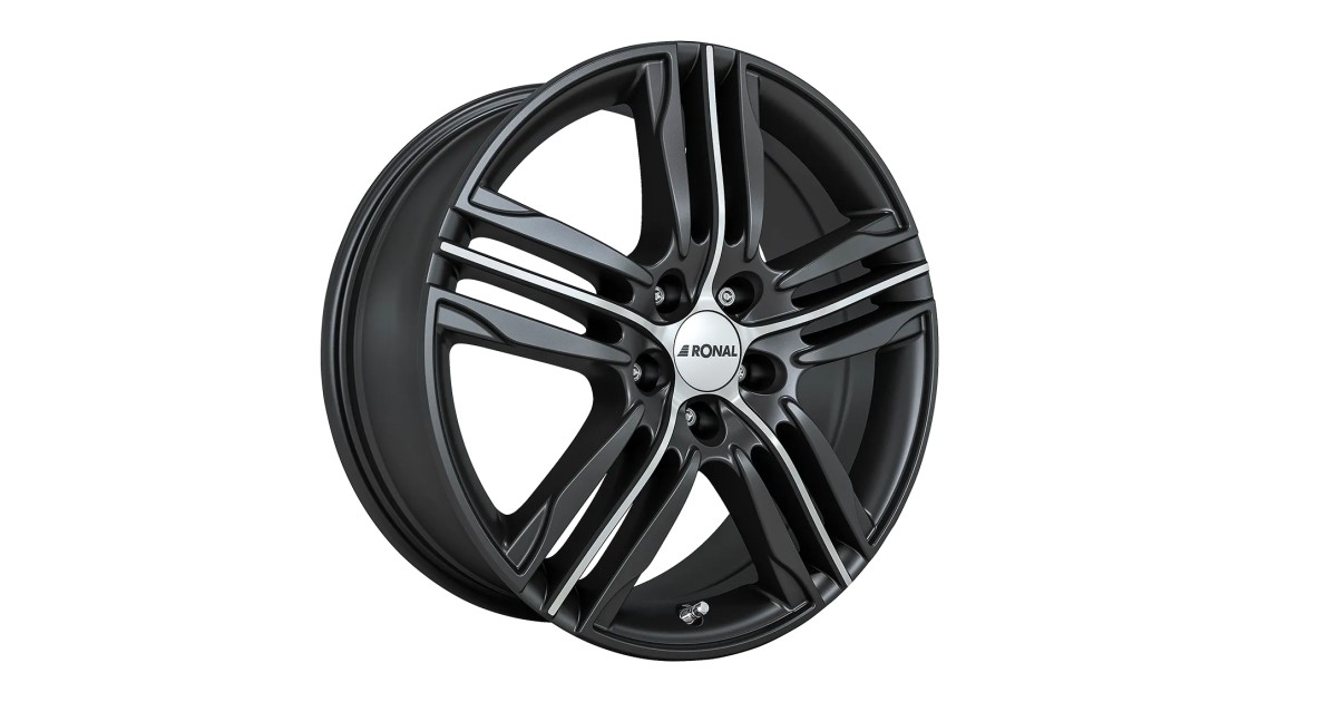 Jante ALU, Ronal R57 Matt black-Front polished 7.5X17 5/ 120 ET45, Alésage 65.1