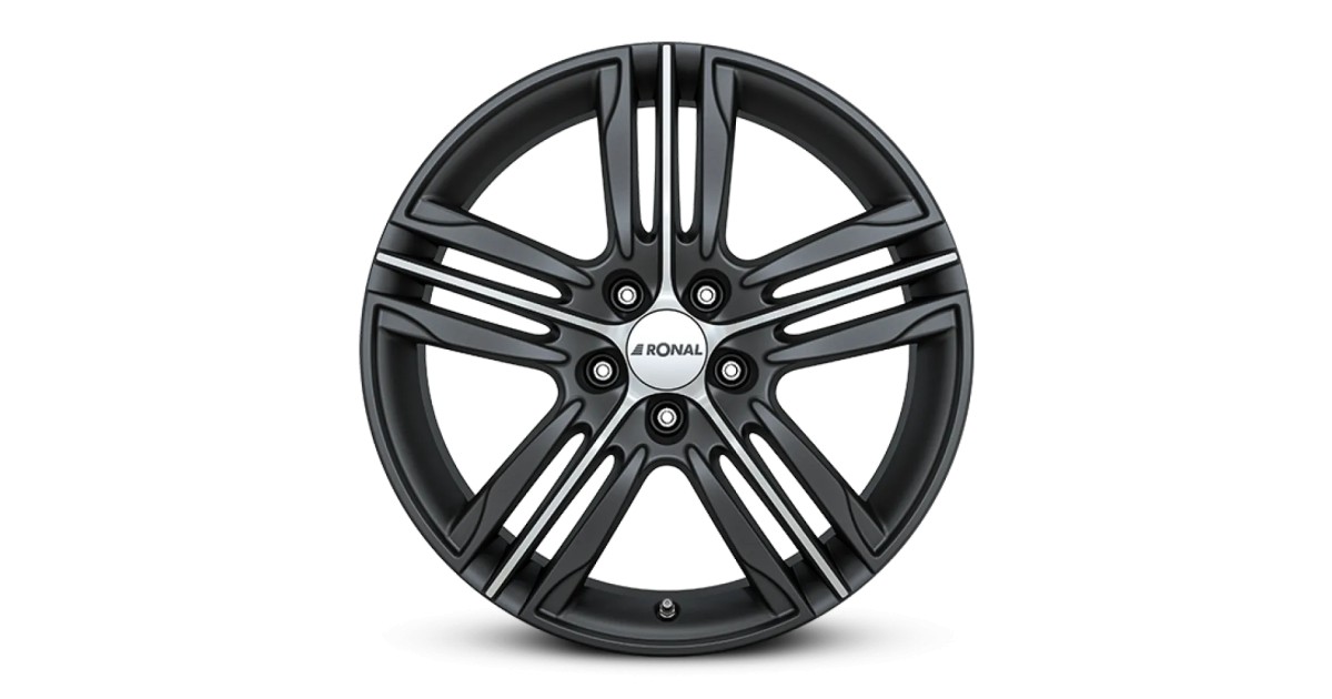 Jante ALU, Ronal R57 Matt black-Front polished 7.5X17 5/ 120 ET45, Alésage 65.1