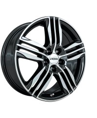 Jante ALU, Ronal R57 Noir brillant-Face polie 7.5X17 5/ 120 ET45, Alésage 65.1