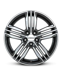Jante ALU, Ronal R57 Noir brillant-Face polie 7.5X17 5/ 120 ET45, Alésage 65.1