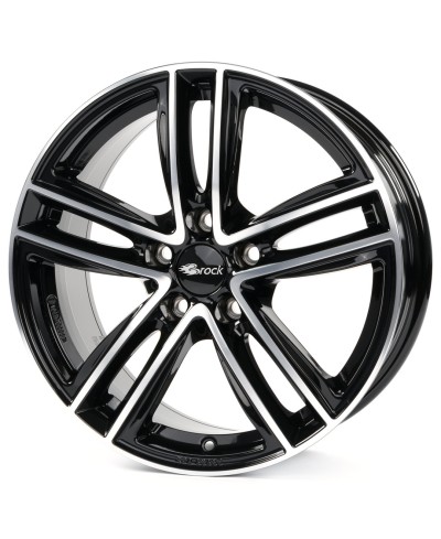 Jante Alu RC Design RC27 Noir brillant , Face polie 6,5x16 5x115 ET41  , Alésage 70.20