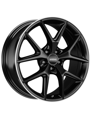 Jante ALU, Ronal R75 Jetblack matt-Bord poli 8X19 5/ 112 ET40.1, Alésage 66.6