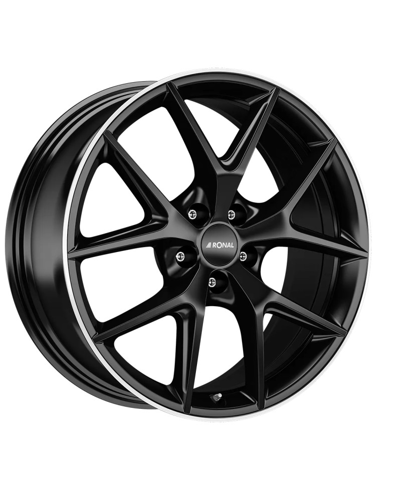Jante ALU, Ronal R75 Jetblack matt-Bord poli 8X19 5/ 112 ET45.1, Alésage 66.6